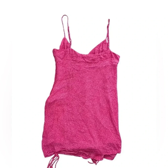 Adjustable Pink Mini Dress, Size Medium Valentines Day Dress Pleated Ruffles - Picture 6 of 9